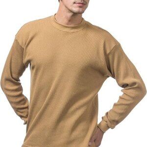 Pro Club Men's Heavyweight Cotton THERMAL Long Sleeve, Mustard - NEW